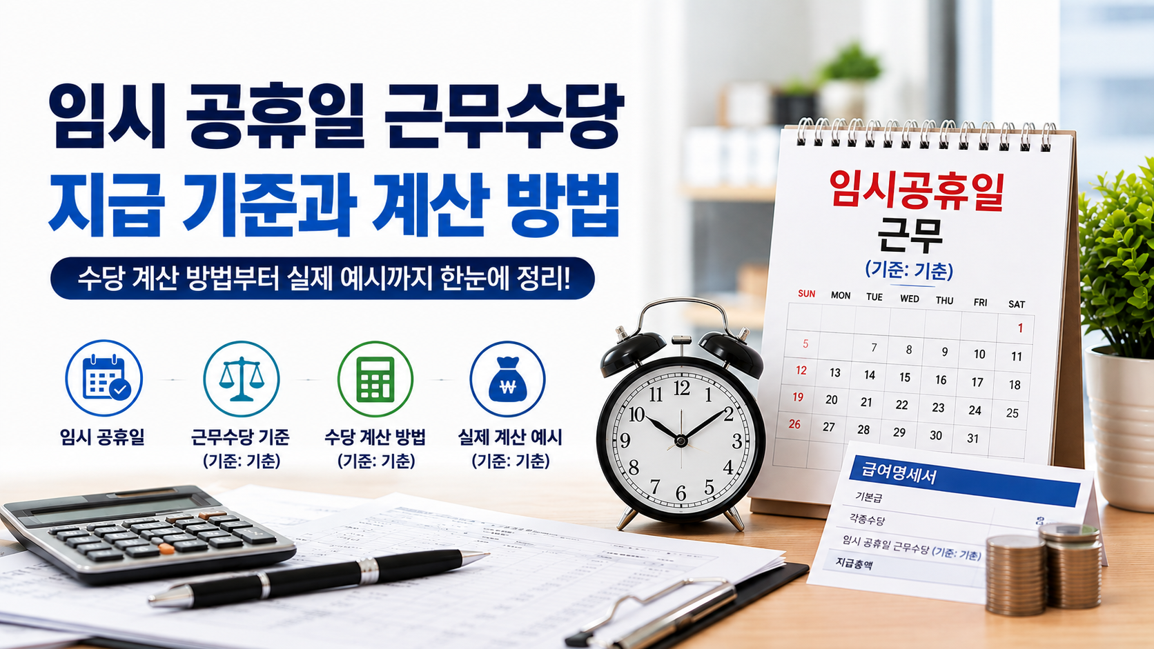 임시 공휴일 근무수당 지급 기준과 계산 방법